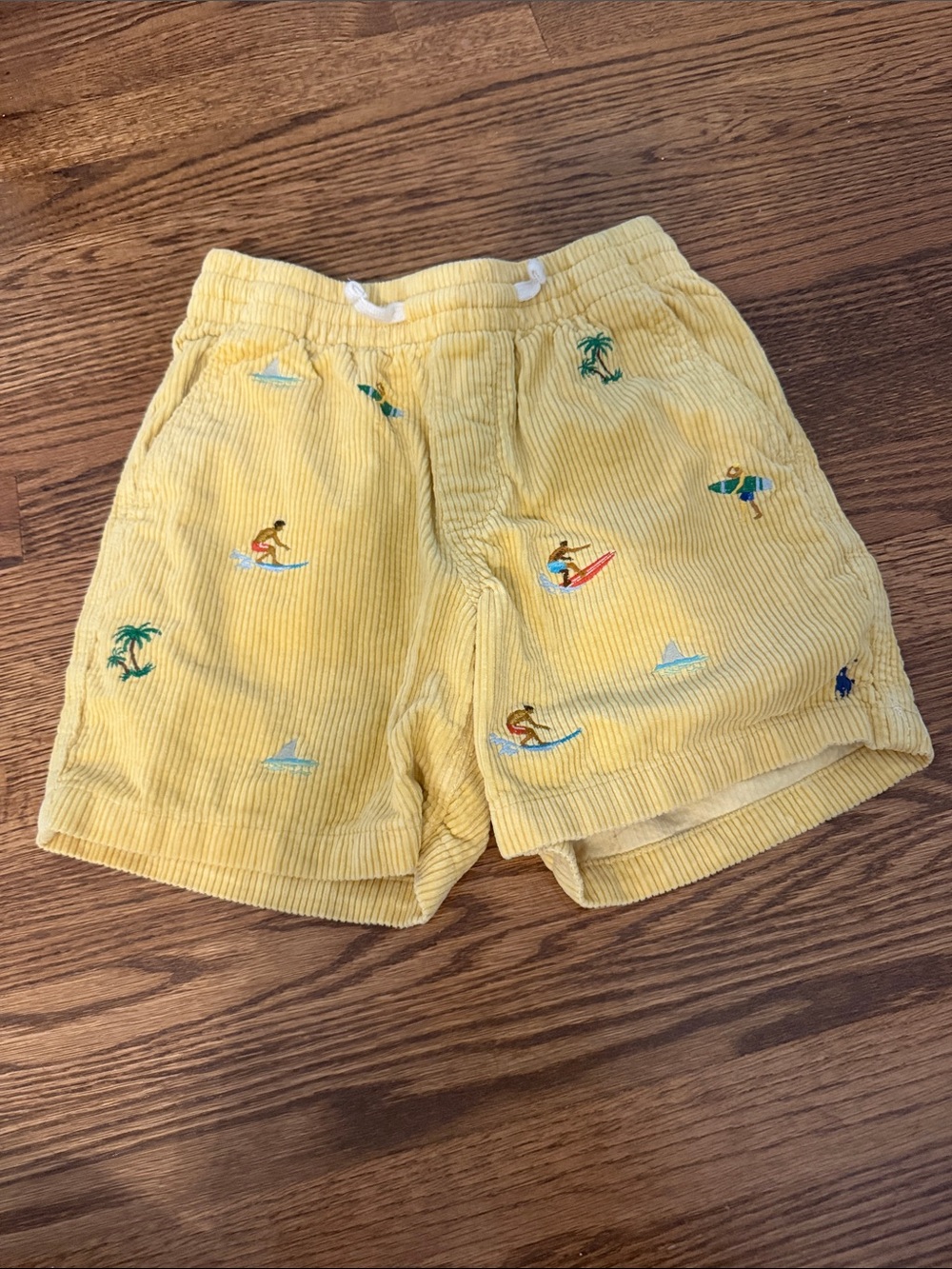 Polo by Ralph Lauren Yellow Corduroy Surf Embroidered Kids' Shorts Size 8